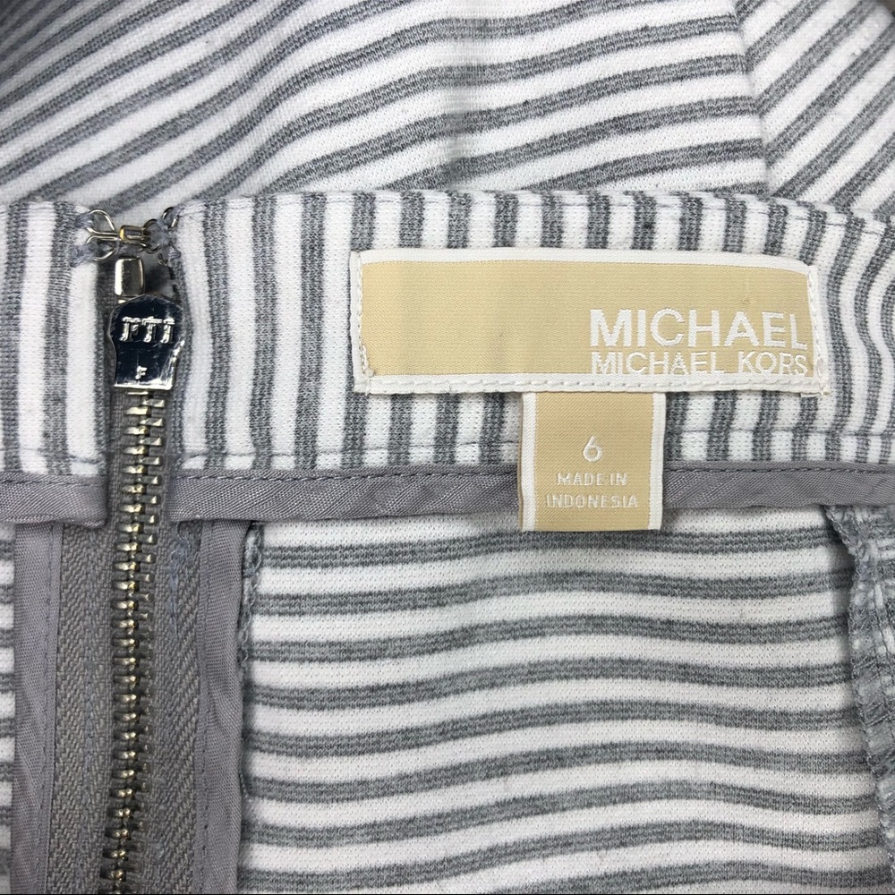 MICHAEL KORS gray and white striped mini skirt 6 - Picture 5 of 7